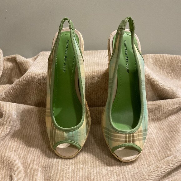 Montego Bay Club Wedge Espadrille Heel Sandals - size 6.5 - Picture 1 of 5